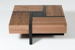 Modrest Makai Walnut & Black Square Coffee Table