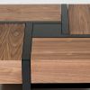 Modrest Makai Walnut & Black Square Coffee Table