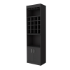 Lombard 16-Bottle 1-Shelf Bar Cabinet Black Wengue