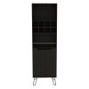 Thorndike 8-Bottle 2-Shelf Bar Cabinet Black Wengue