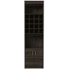 Wolcott 16-Bottle 1-Shelf Bar Cabinet Carbon Espresso