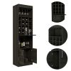 Wolcott 16-Bottle 1-Shelf Bar Cabinet Carbon Espresso