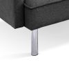 84.6 Inches Extra Long Futon Adjustable Sofa Bed, Modern Tufted Fabric Folding Daybed Guest Bed, Upholstered Modern Convertible Sofa - Dark Grey