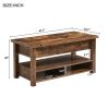 [VIDEO provided] ON-TREND Lift Top Coffee Table, Multi-Functional Coffee Table with Open Shelves, Modern Lift Tabletop Dining Table for Living Room, H