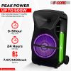 5 Core DJ speakers 12" Rechargeable Powered PA system 500W Loud Speaker Bluetooth USB SD Card AUX MP3 FM LED Ring - ACTIVE HOME 12 2-MIC