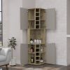 Corner Bar Cabinet Bell, Living Room, Aged Oak / Taupe