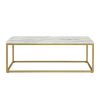 White Faux Marble Coffee Table Simple Modern 1pc Coffee Tables with 2pcs Table for Living Room and Office, White Gold