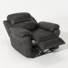 Breathable Fabric Power Reclining Chair with Magazine bag, USB button - Espresso