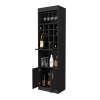 Lombard 16-Bottle 1-Shelf Bar Cabinet Black Wengue