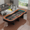 INO Design 136" 12 Feet Deluxe Craps BLACK Waterproof Felt Casino Dice Game Poker Table