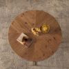 33.86"Modern Retro Splicing Round Coffee Table,Fir Wood Table Top with Gold Cross Legs Base(Same SKU:W757127348)