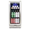 Built-in and Freestanding 15" Mini Beverage Refrigerator/Wine Cabinet, 120 Cans, 37-65¬∞F, Quiet, Adjustable Shelves, LED Lighting, ETL , Touch Contro