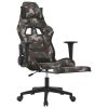 Gaming Chair with Footrest Camouflage and Black Fabric