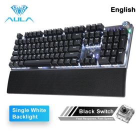 F2088 Mechanical Gaming Keyboard Anti-ghosting 104 brown Switch blue Wired Mixed Backlit Keyborad for Game Laptop PC (Color: 108 White backlight, Ships From: China)