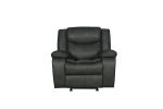 Global United Transitional Leather-Air Reclining Chair