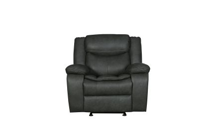 Global United Transitional Leather-Air Reclining Chair (Color: as Pic)