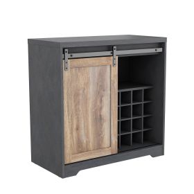 WESOME 31 Inch Farmhouse Barn Door Bar Cabinet For Living Room;  Dining Room (Height: 31.5")