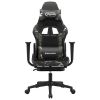 Gaming Chair with Footrest Black and Camouflage Faux Leather