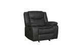 Global United Transitional Leather-Air Reclining Chair