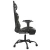 Massage Gaming Chair with Footrest Black&Camouflage Faux Leather