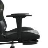 Gaming Chair with Footrest Black and Camouflage Faux Leather