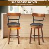 25.5-Inch 360-Degree Bar Swivel Stools with Leather Padded