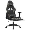 Gaming Chair with Footrest Black and Camouflage Faux Leather